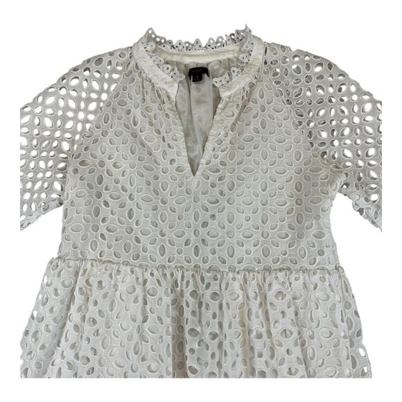 J.CREW Eyelet Lace Side Zip Midi Dress | S | White | Boho Romantic Vacation - Picture 6 of 16